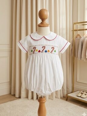 white christmas dresses Claire & Charlie Girls Red Check Dress - Embroidered Christmas Tree on Tab  with Ruffles main image 0